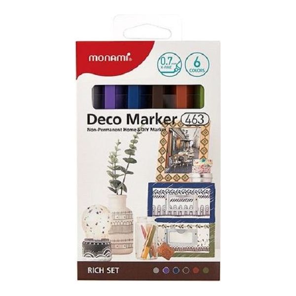 Marcatore Acrilico Monami 463 Xf, 6 Pezzi Rich-image
