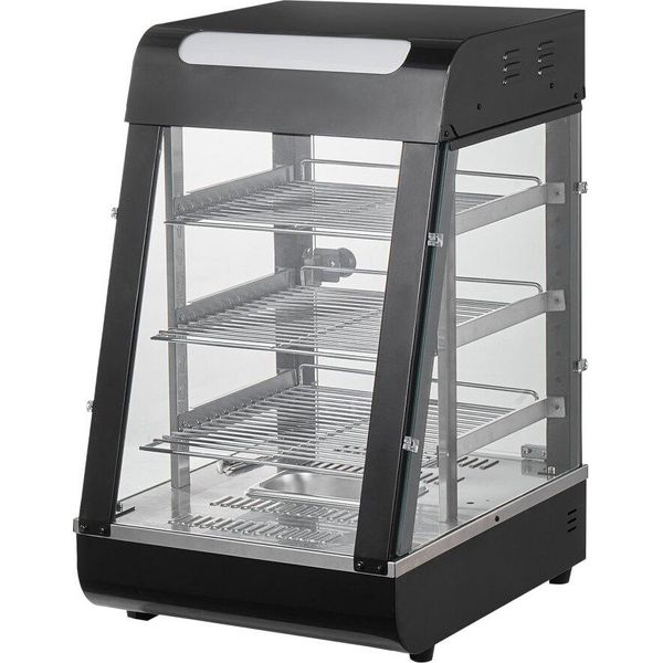 Scaldavivande Commerciale A 3 Livelli - Armadio Per Pizza Con Illuminazione - 57L - 1Kw - Per Catering E Ristoranti-image