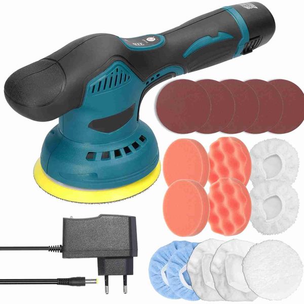 Lucidatrice Eccentrica A Batteria, 8 Velocità, Lucidatrice Elettrica Per Vernice, Metallo, Legno - Multifunzionale-image