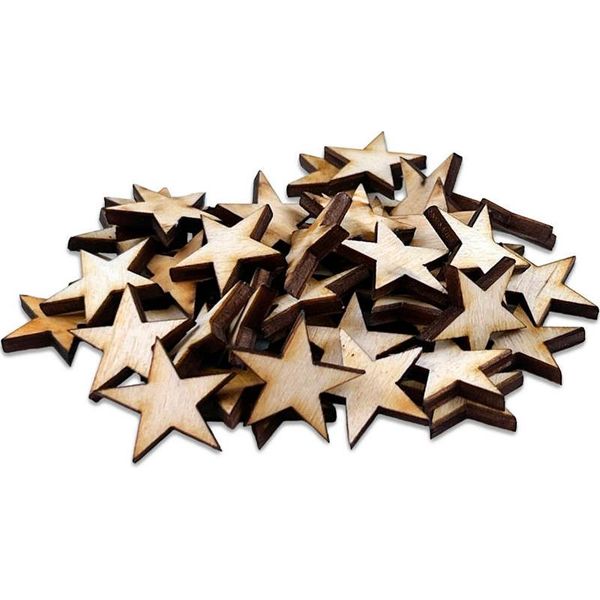 Stelle Di Legno Da Decoupage 2 Cm - 50 Pezzi-image