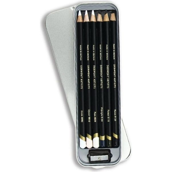 Pastelli Artistici Derwent Artists, 6 Pezzi Bianco E Nero-image