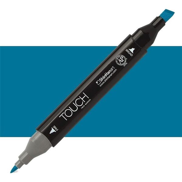 Marcatore Alcolico Bifacciale Fine & Chisel Touch, B64 Blu Indiano-image