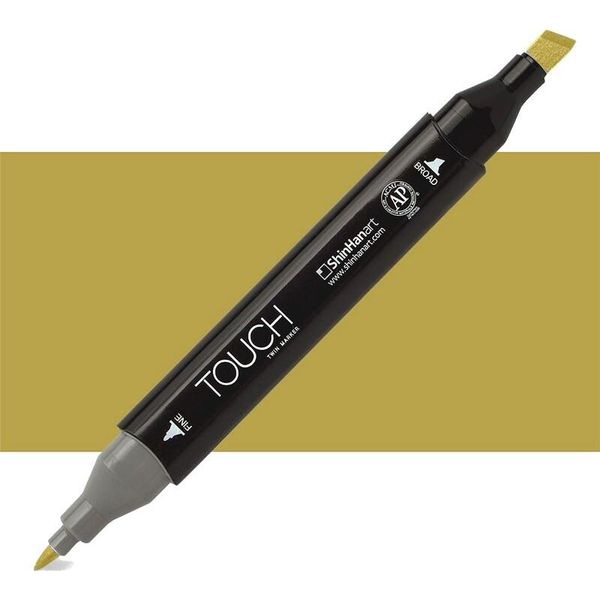 Marcatore Alcolico Bifacciale Fine & Chisel Touch, Y41 Verde Oliva-image
