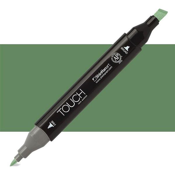 Marcatore Alcolico Bifacciale Fine & Chisel Touch, G43 Verde Oliva Intenso-image