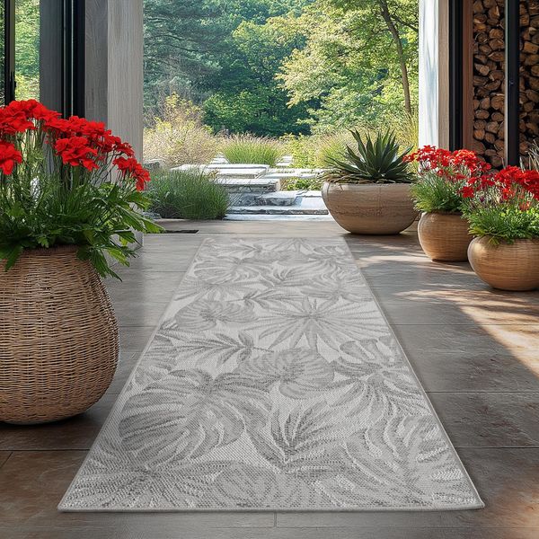 Carpetsale24 Tappeto Da Esterno Impermeabile E Resistente Ai Raggi Uv Ideale Per Cucina Balcone Terrazza Giardino Soggiorno, Dimensioni: 80X250 Cm-image