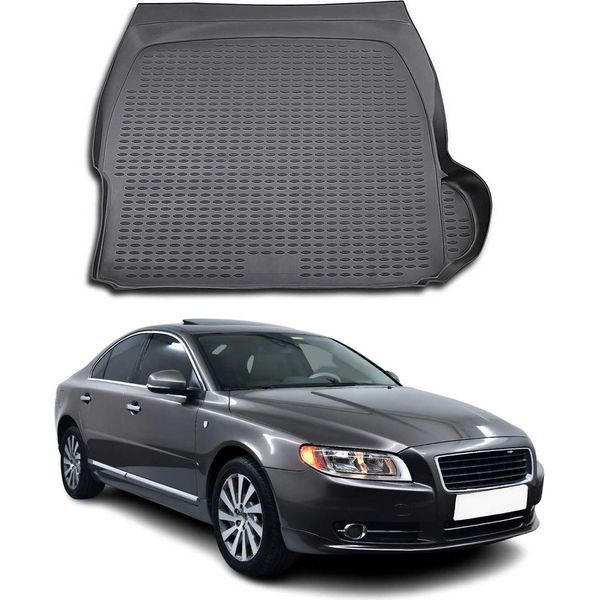 Tappetino Per Bagagliaio Vassoio Per Volvo S80 2006-2016 Gomma Tpe Nero-image