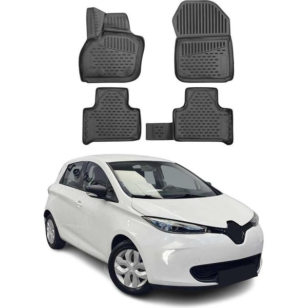 2012-2021 Renault Zoe Tappetini Tpe Nero 4 Pz-image