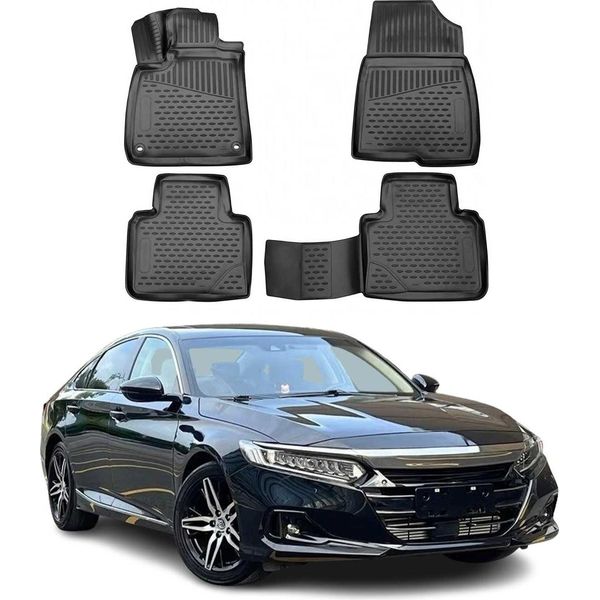 2018-2021 Honda Accord Tappetini Tpe Nero 4 Pezzi-image