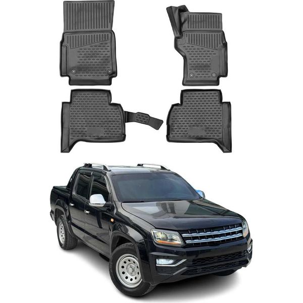 2019-2021 Vw Amarok Tappetini Tpe Nero 4 Pz-image