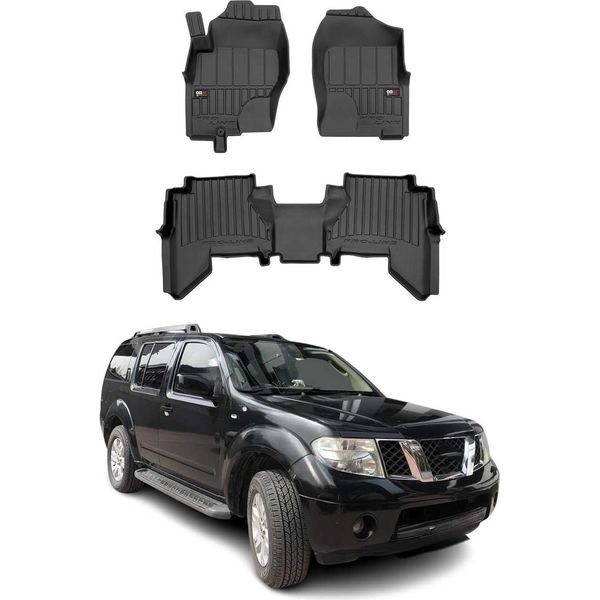 2005-2014 Nissan Pathfinder Tappetini Tpe Nero 3 Pezzi-image