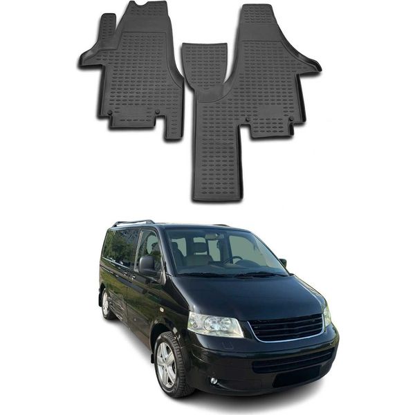2003-2015 Vw Multivan T5 Tappetini Tpe Nero 2 Pz-image