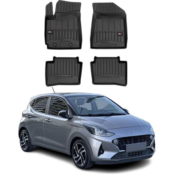 2019-2025 Hyundai I10 Tappetini Tpe Nero 4 Pezzi-image