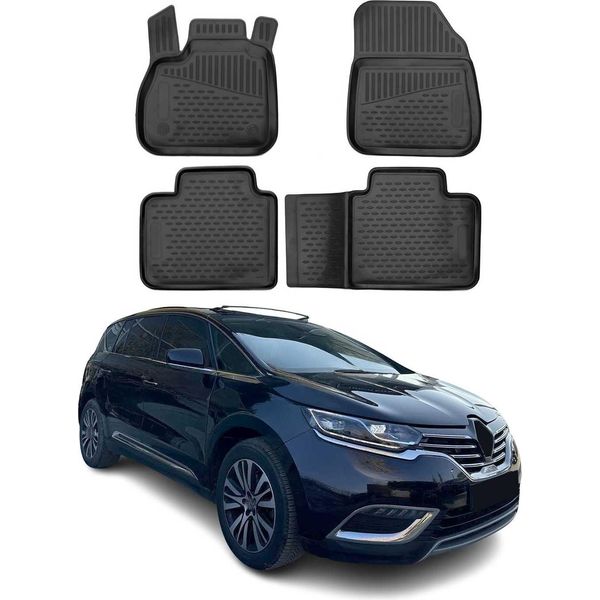 2015-2023 Renault Espace V Tappetini Tpe Nero 4X-image