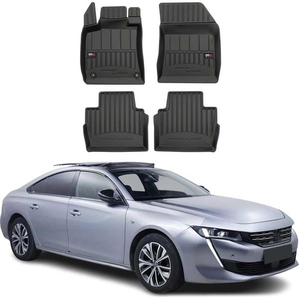 2018-2025 Peugeot 508 Tappetini Tpe Nero 4 Pz-image