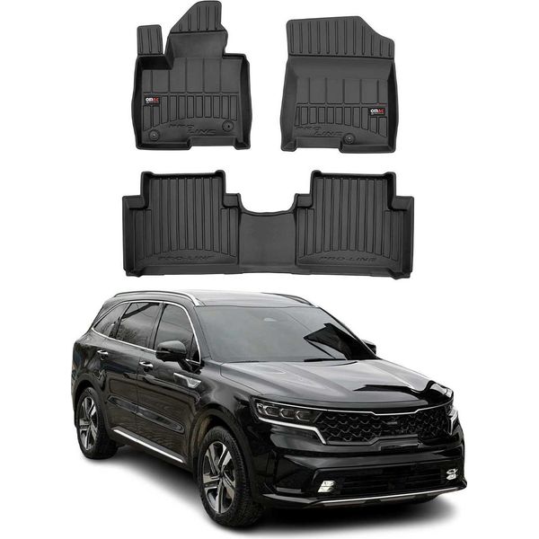 2020-2025 Kia Sorento Tappetini Tpe Nero 3 Pezzi-image