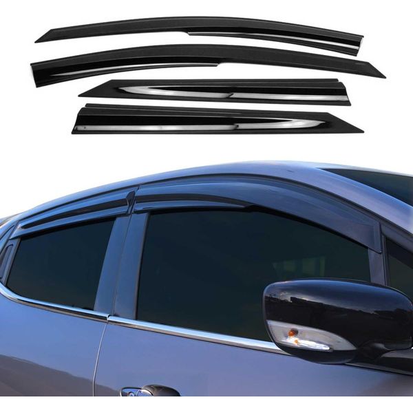 4X Paravento Parapioggia Per Vw Passat B8 2015-2019 Acrilico Scuro-image