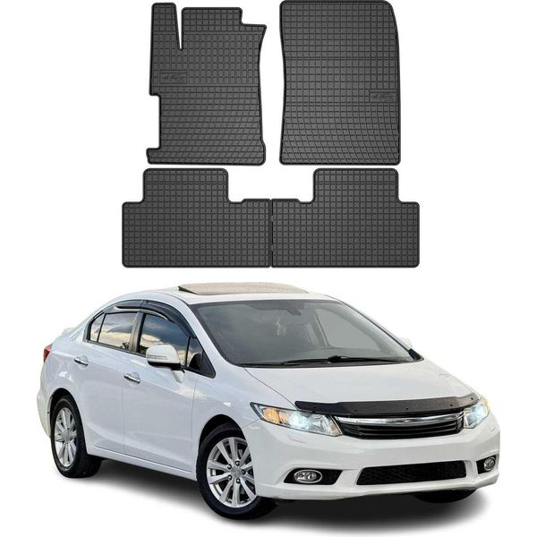 2011-2016 Honda Civic Ix FußMatten Gummi Schwarz 4 Tlg-image