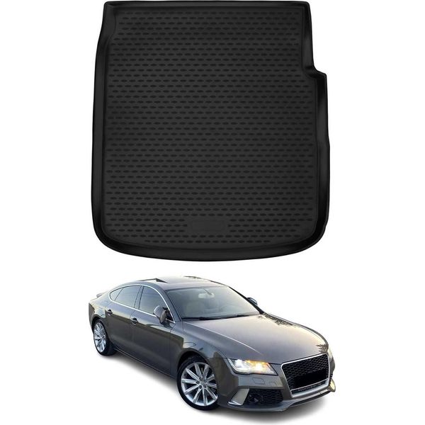 Tappetino Per Bagagliaio Per Audi A7 C7 2010-2018 In Gomma Tpe Nero-image