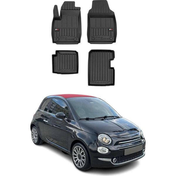2020-2025 Fiat 500 Hybrid Tappetini Tpe Nero 4 Pz-image