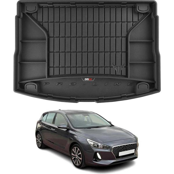Omac Rivestimento Del Bagagliaio In Gomma Per Hyundai I30 2017-2020 Rivestimento Del Bagagliaio In Tpe Nero-image
