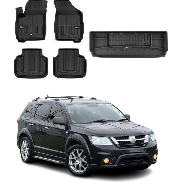 Set Di Tappetini E Fodere Per Bagagliaio Omac Per Fiat Freemont 2011-2015 In Gomma Tpe 5X-image