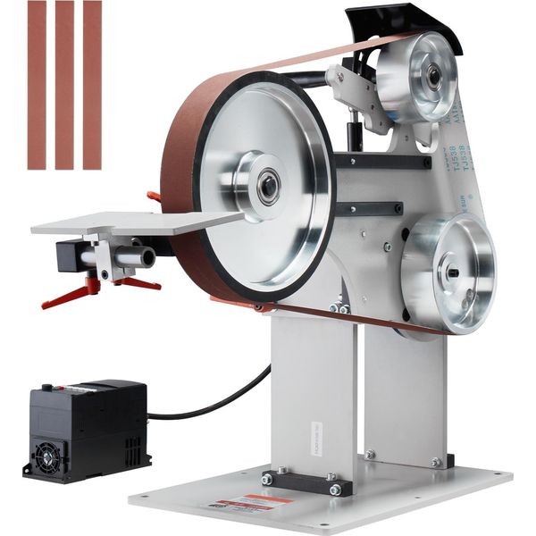 Smerigliatrice A Nastro Succebuy, Lucidatrice A Nastro Da 72 X 2 Pollici Con Velocità Variabile E Vfd, Affilacoltelli Da 1500 W Con 3 Stampi Di Affilatura-image
