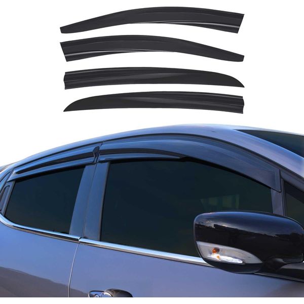 4X Paravento Parapioggia Per Renault Fluence 2009-2015 Acrilico Scuro-image