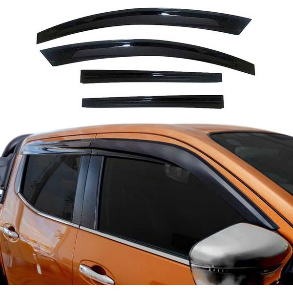 4X Paravento Parapioggia Per Vw Amarok 2011-2021 Acrilico Scuro-image