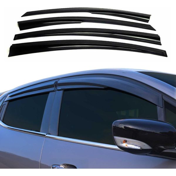 4X Paravento Parapioggia Per Vw Passat B7 Notchback 2010-2015 Acrilico Scuro-image