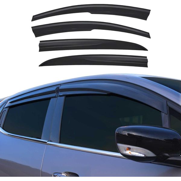 4X Paravento Parapioggia Per Hyundai I20 Hatchback 2008-2015 Acrilico Scuro-image