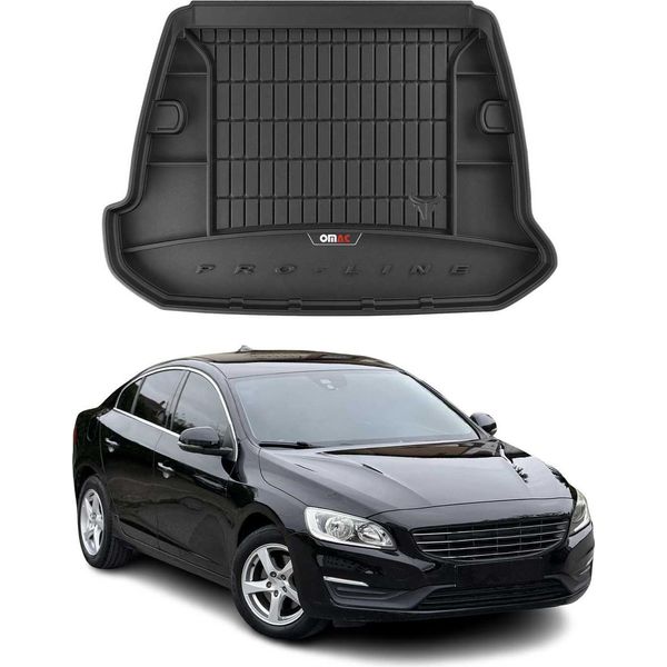 Omac Rivestimento Del Bagagliaio In Gomma Per Volvo S60 2010-2018 Rivestimento Del Bagagliaio In Tpe Nero-image