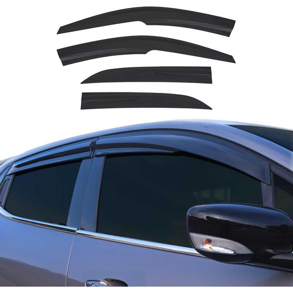 4X Paravento Parapioggia Per Hyundai I20 2014-2020 Hatchback Acrilico Scuro-image