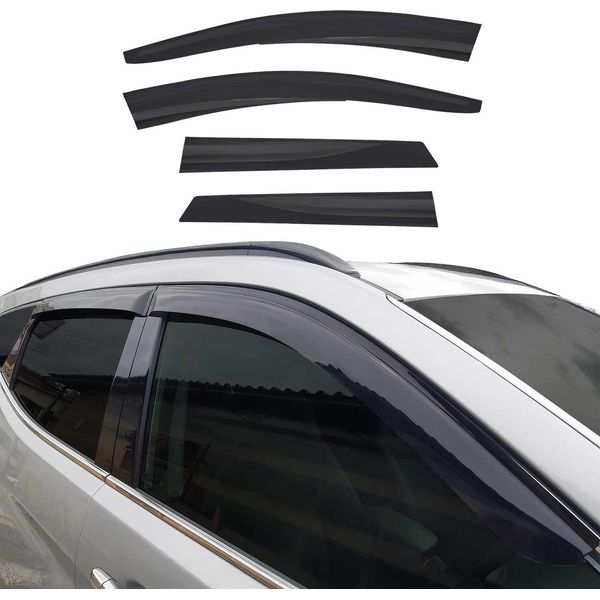 4X Paravento Parapioggia Per Dacia Duster 2018-2024 Acrilico Scuro-image