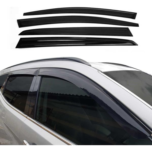 4X Paravento Parapioggia Per Nissan Juke 2010-2019 Acrilico Scuro-image