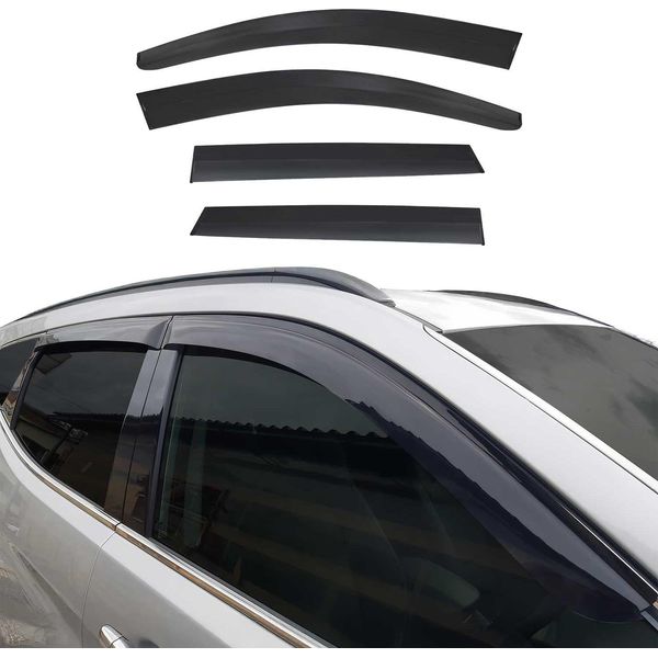 4X Paravento Parapioggia Per Nissan Qashqai J11 2014-2017 Acrilico Scuro-image