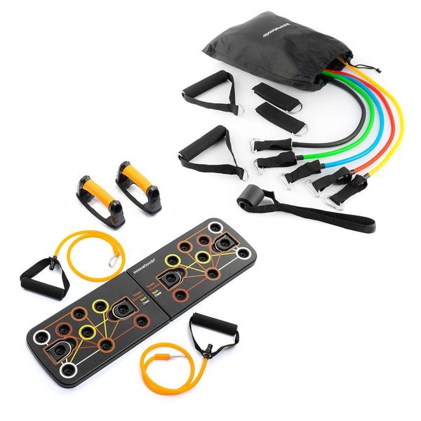 Confezione Di Tavoletta Push-Up E Set Di Bande Elastiche Regolabili Con Accessori E Guida Agli Esercizi Innovagoods-image
