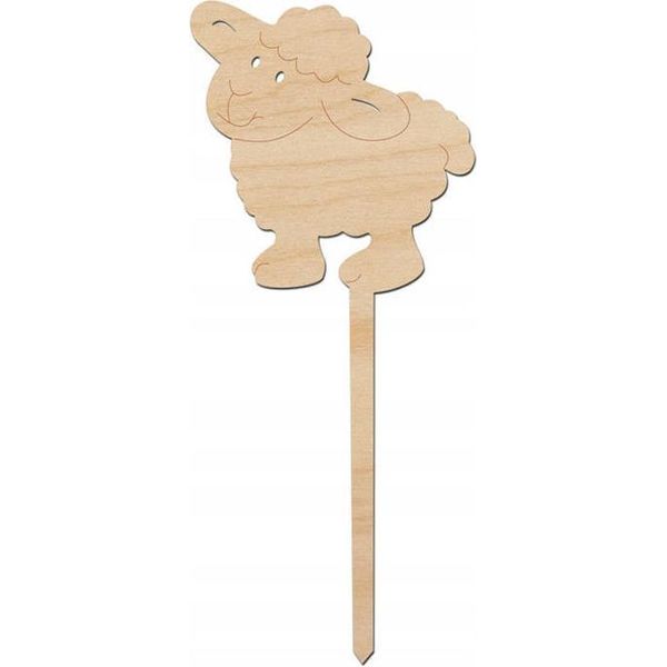 Decorazione In Legno Su Bastone Pecora 14Cm Decor-image