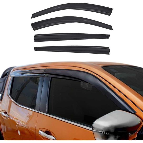4X Paravento Parapioggia Per Mitsubishi L200 2007-2014 Acrilico Scuro-image