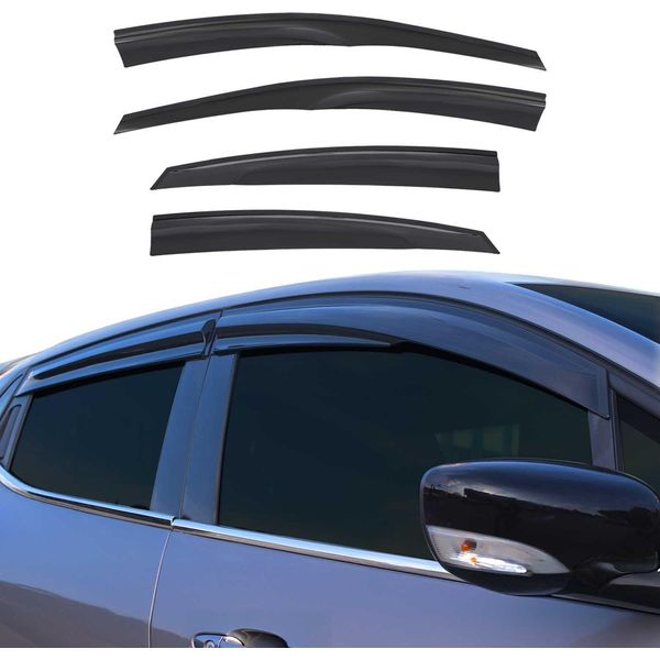 4X Paravento Parapioggia Per Hyundai Elantra 2010-2016 Acrilico Scuro-image
