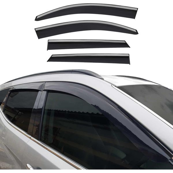 4X Paravento Parapioggia Per Hyundai Tucson 2015-2020 Acrilico Scuro-image