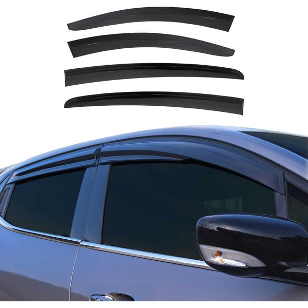4X Paravento Parapioggia Per Ford Focus 2018-2025 Berlina A Due Volumi Scuro-image