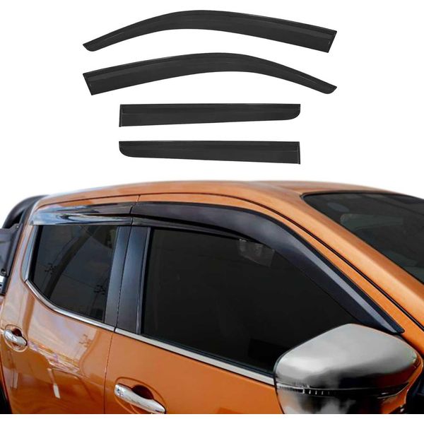 4X Paravento Parapioggia Per Toyota Hilux 2007-2012 Acrilico Scuro-image
