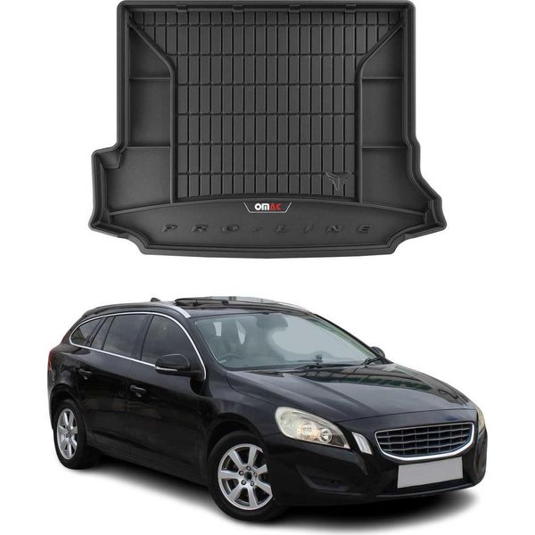 Omac Rivestimento Del Bagagliaio In Gomma Per Volvo V60 2011-2018 Rivestimento Del Bagagliaio In Tpe Nero-image