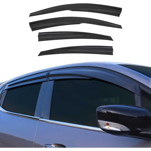 4X Paravento Parapioggia Per Hyundai Accent Blue 2010-2017 Acrilico Scuro-image