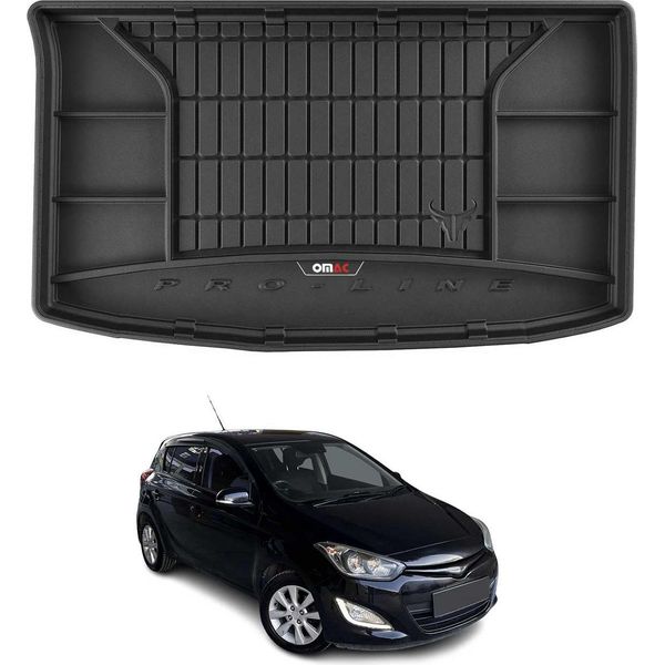 Omac Rivestimento Del Bagagliaio In Gomma Per Hyundai I20 2008-2014 Rivestimento Del Bagagliaio In Tpe Nero-image