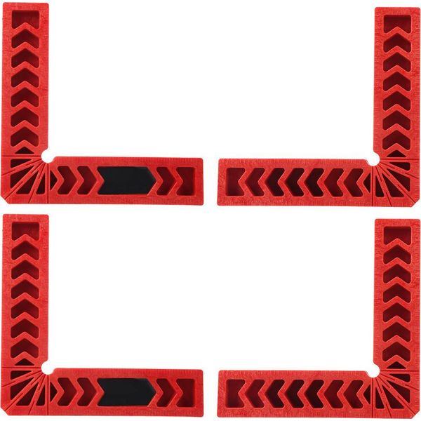 4Pcs Set Falegname L - Forma 90 Gradi Angolo Retto Posizionatore Angolo Morsetto Strumenti Di Falegnameria-image