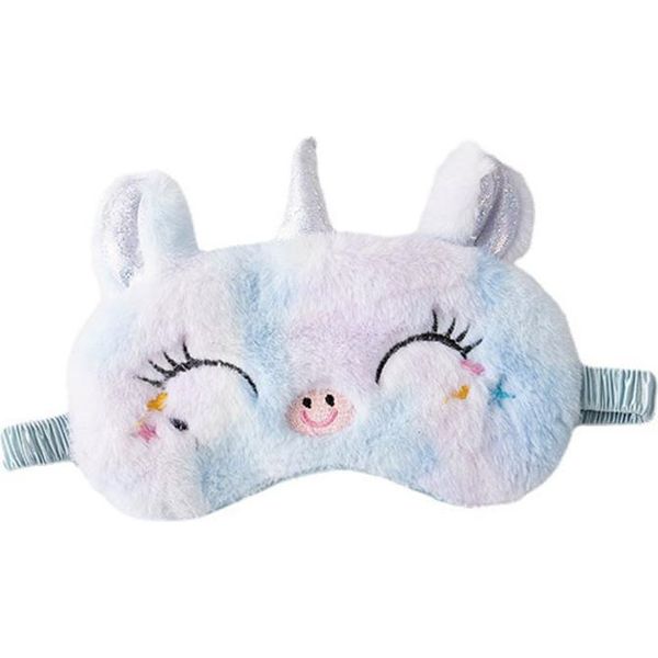 Inf Mascherina Per Dormire Unicorno Di Peluche Per Il Comfort Blu-image