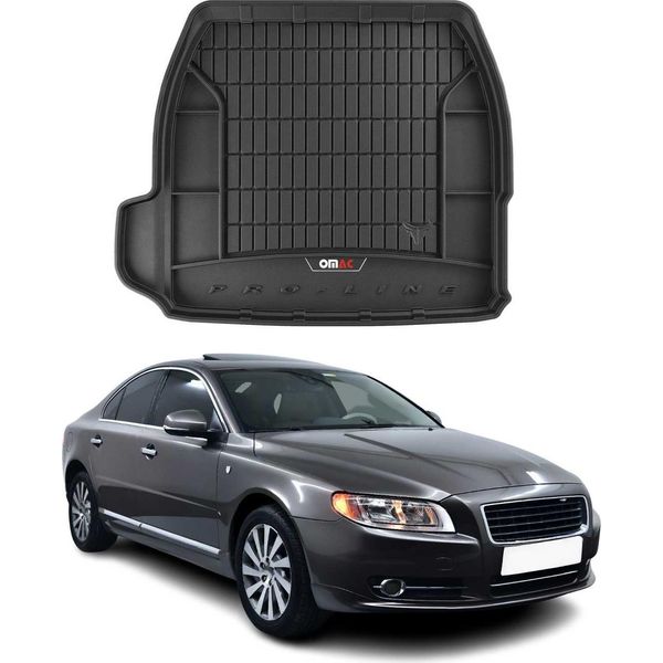 Omac Rivestimento Del Bagagliaio In Gomma Per Volvo S80 2006-2016 Rivestimento Del Bagagliaio In Tpe Nero-image