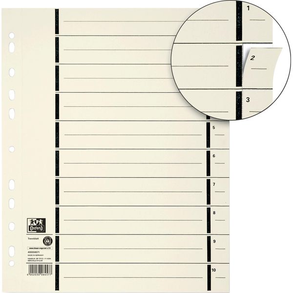 Elba 400004671 Fogli Divisori Con Perforazione - A4 Extra Larghi, Camoscio, 100 Pezzi-image