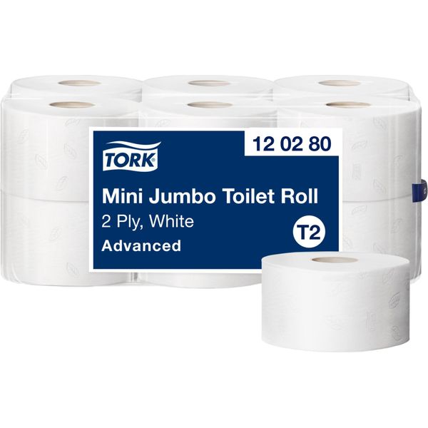 Tork Carta Igienica Mini Jumbo System 120280 170M Ws 12 Pezzi/Confezione.-image